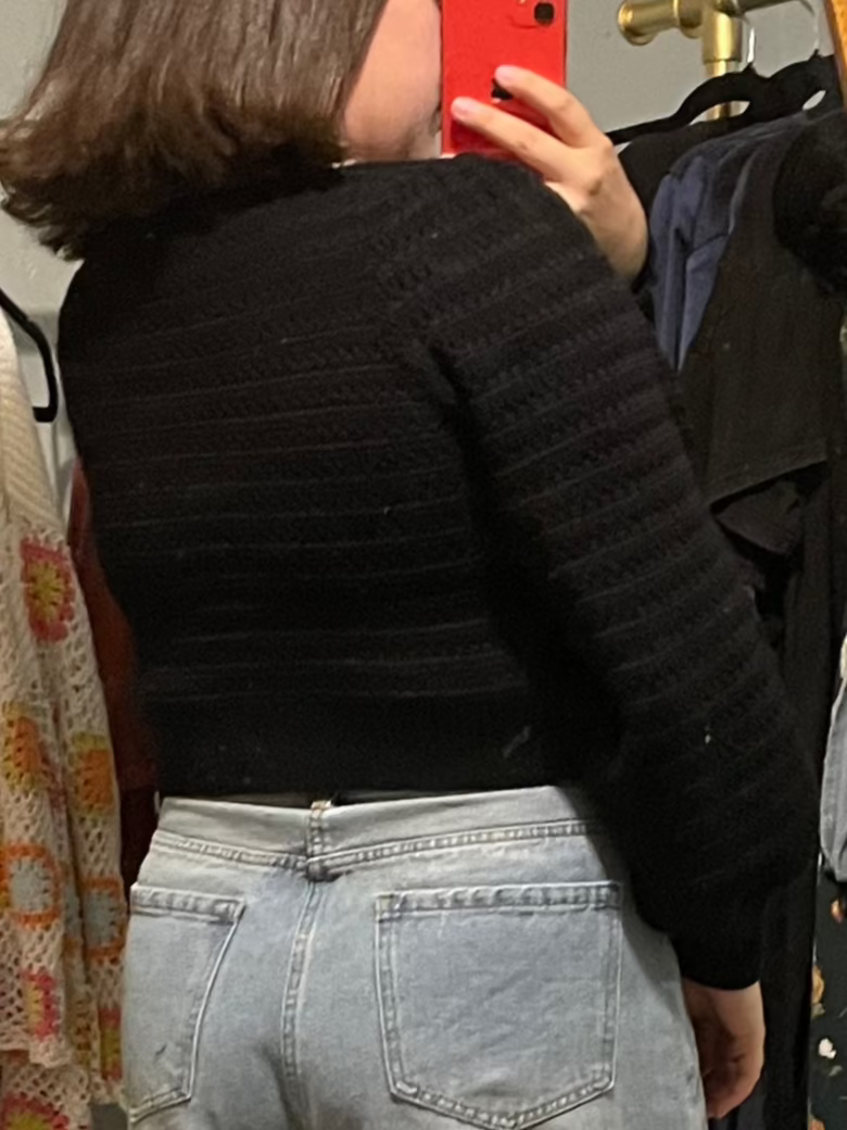 Blair Striped Bow Snap Cropped Cardigan